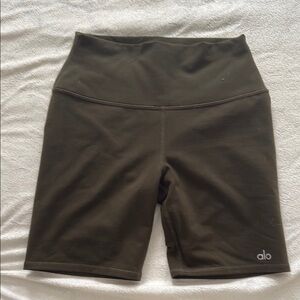 ALO Yoga Olive Green Bike Shorts